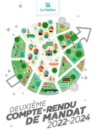 Visuel du dépliant du Second compte-rendu de mandat 2022-2024 de la ville du Haillan. - Agrandir l'image, fenêtre modale