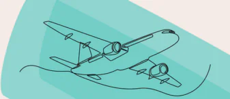 Dessin d'un avion sur un fond bleu