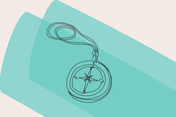 Dessin d'un boussole sur fond bleu - Agrandir l'image, fenêtre modale