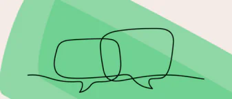 Dessin de deux bulles de discussion sur fond vert