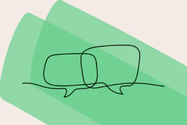 Dessin de deux bulles de discussion sur fond vert