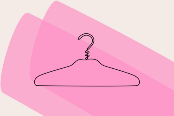 Dessin d'un cintre sur fond rose - Agrandir l'image, fenêtre modale