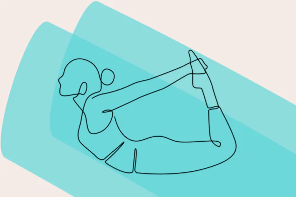 Dessin d'une femme qui fait du yoga - Agrandir l'image, fenêtre modale