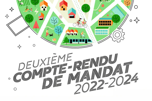 Visuel de l'affiche du deuxième compte rendu de mandat 2022-2024 de l'équipe municipale du Haillan. - Agrandir l'image, fenêtre modale