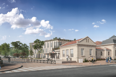 Vue façade nouvelle mairie - Agrandir l'image 1 sur 2, fenêtre modale