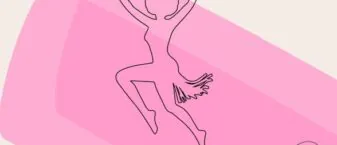 Silhouette de danseuse africaine sur fond rose