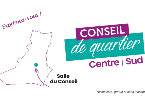 Carte du quartier centre-sud du Haillan pointant le lieu du Conseil de quartier - Agrandir l'image, fenêtre modale